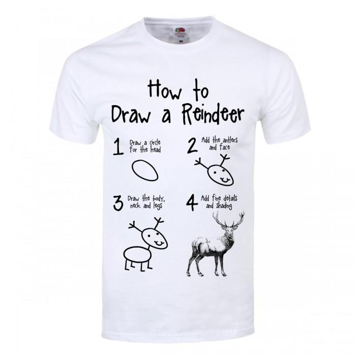 Grindstore Heren Hoe teken je een rendier T-shirt