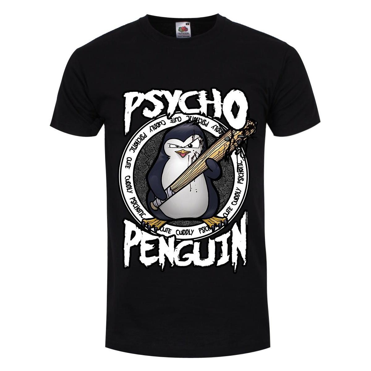 Psycho Penguin Heren schattig knuffelig en psychotisch T-shirt