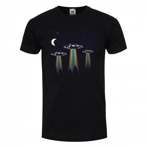 Grindstore Heren Regenboog UFO T-shirt