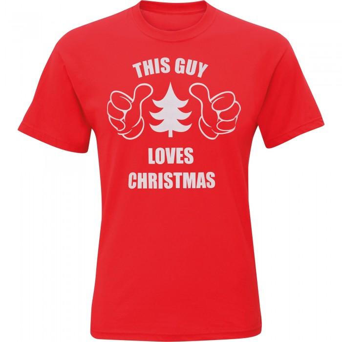 Christmas Shop Kerstwinkel Heren This Guy Loves Christmas T-shirt met korte mouwen