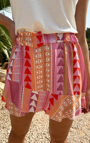 The Musthaves Aztec Skort Multicolor Dust Roze