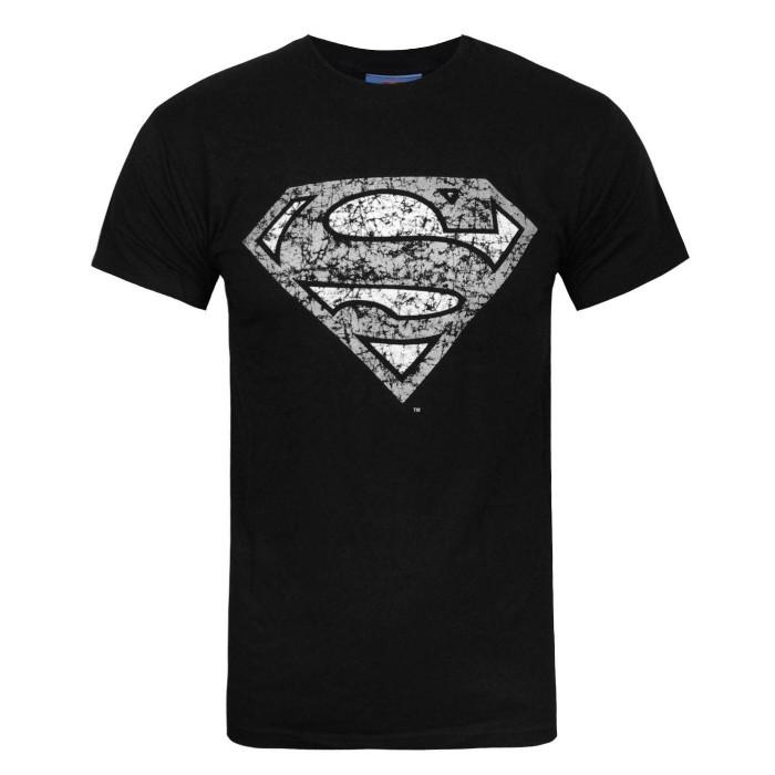Superman officieel heren T-shirt met zilveren logo