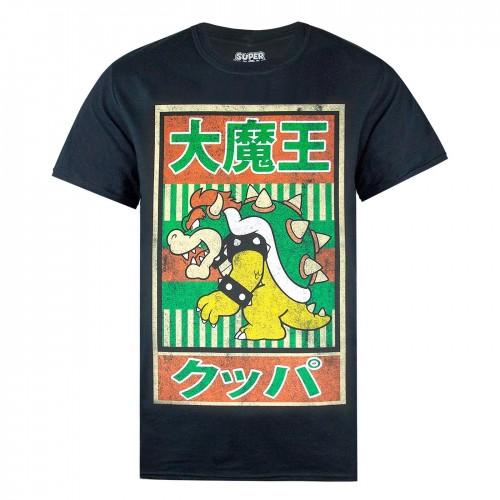 Super Mario Heren Vintage Bowser Japanse Poster T-Shirt