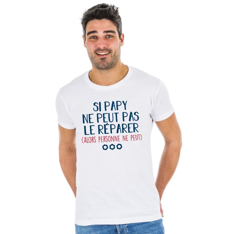 Les Éphémères Heren T-shirt - ALS PAPY HET NIET KAN FIXEN (DUS NIEMAND KAN DAT)