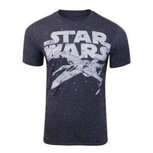 Star Wars heren T-shirt met X-Wing Heather-logo