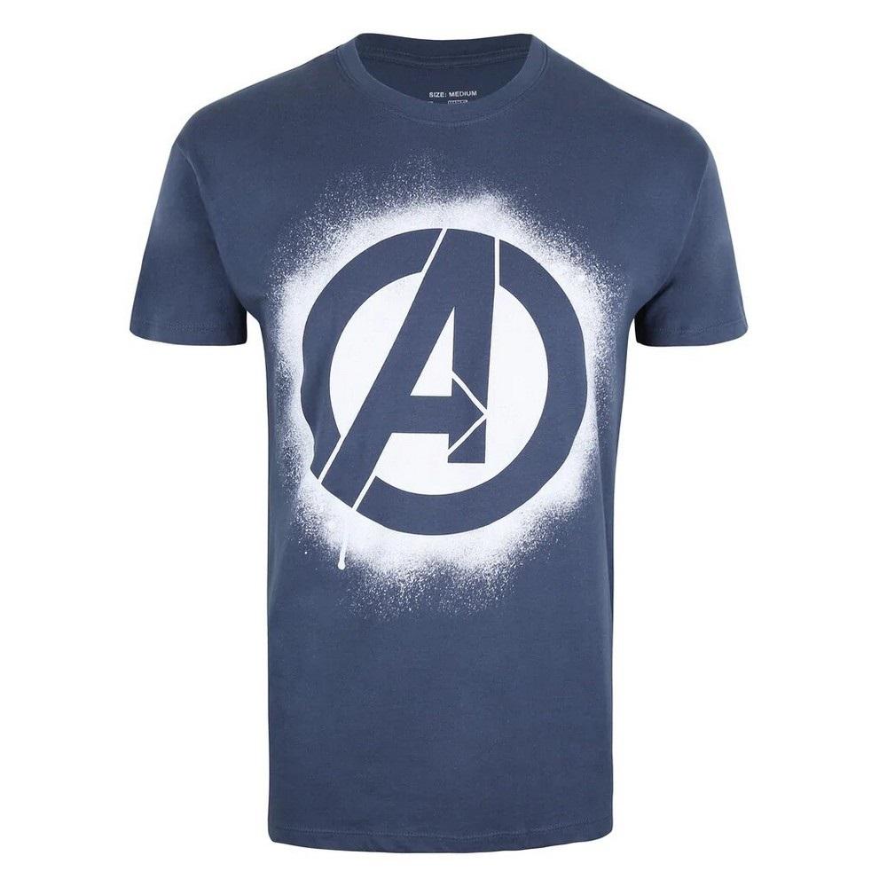 Avengers heren stencil denim look logo T-shirt