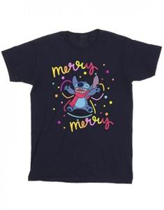 Disney Heren Lilo & Stitch Vrolijk Regenboog T-shirt