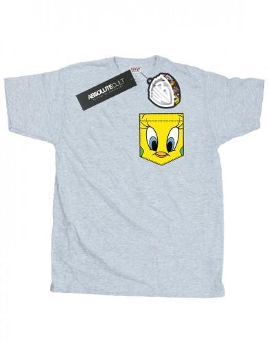 Looney Tunes Heren Tweety Pie Face T-shirt met nepzak