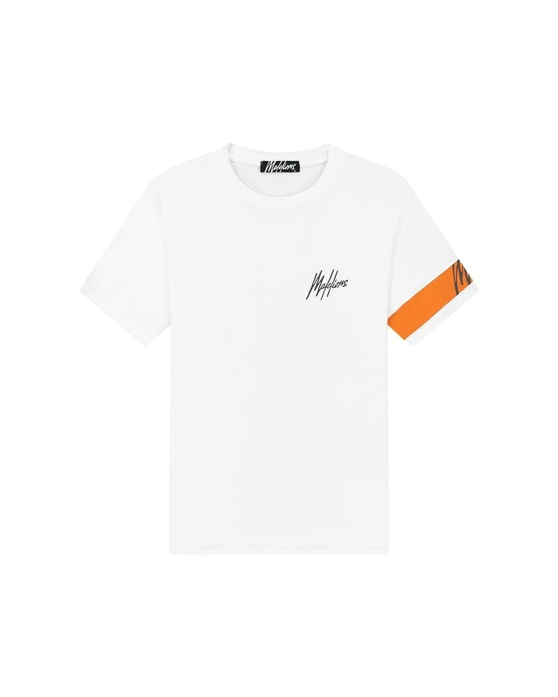 Malelions Men Captain T-Shirt - White/Orange