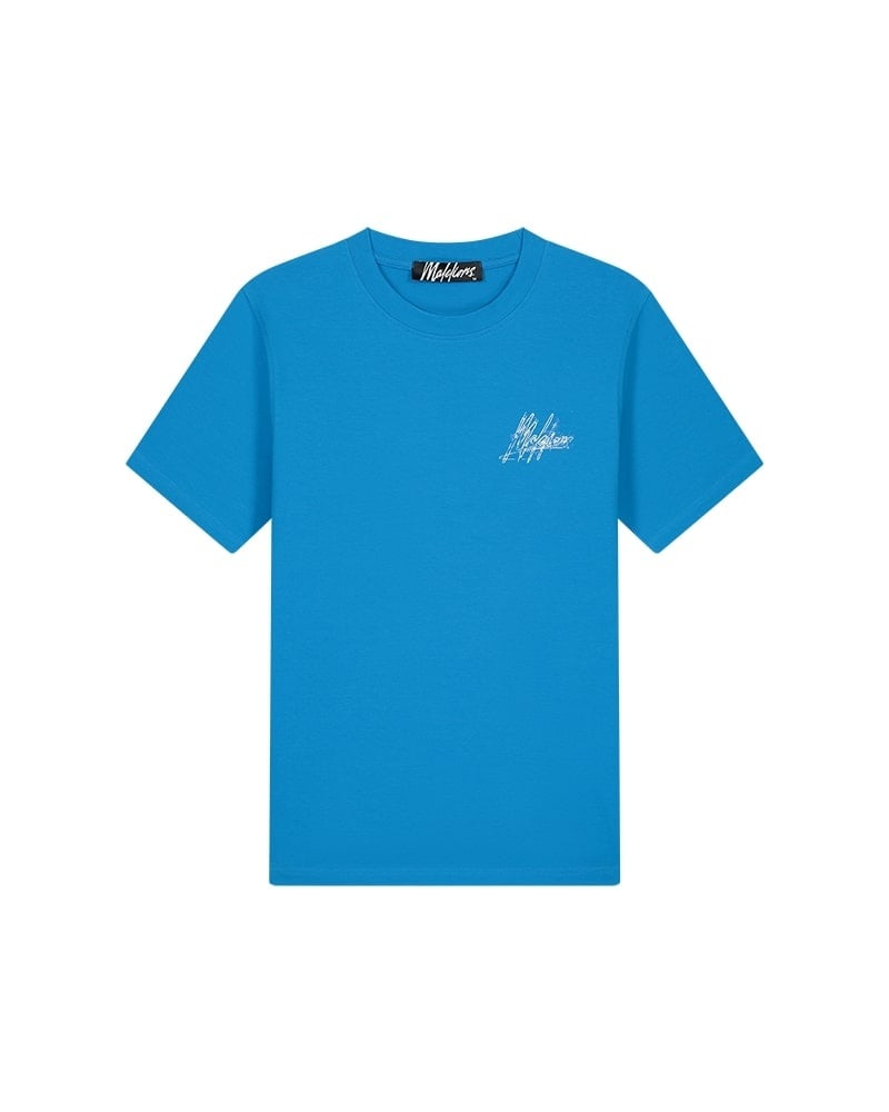 Malelions Men Splash T-Shirt - Bright Blue