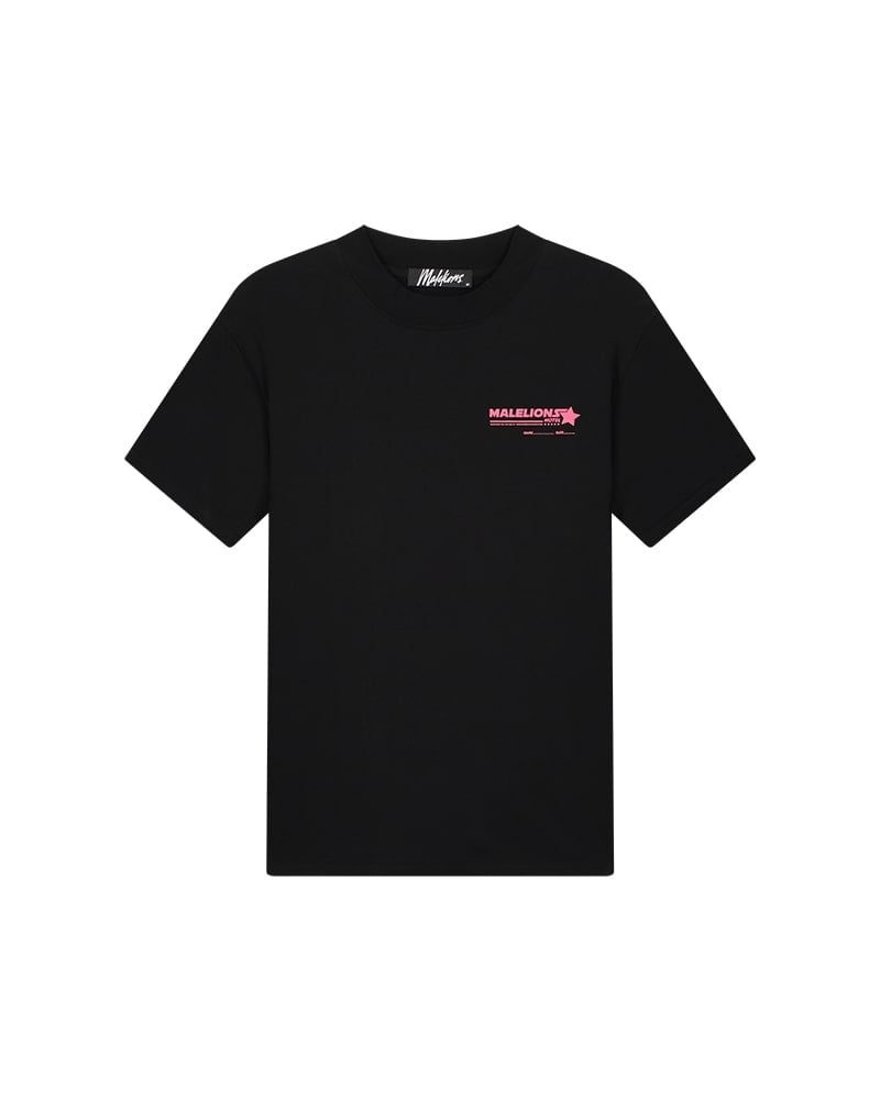 Malelions Men Hotel T-Shirt - Black/Pink