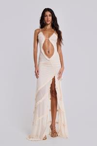 Jaded London Fatale Maxi Dress In Vanilla