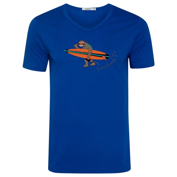 GreenBomb  Animal Sloth Surf Peak - T-Shirts - T-shirt, blauw