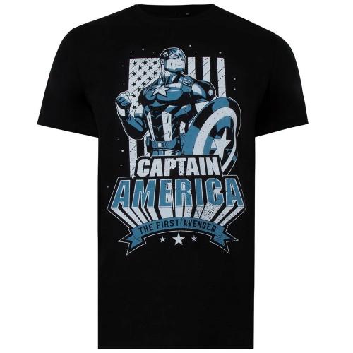 Captain America Heren het eerste Avenger vlag T-shirt