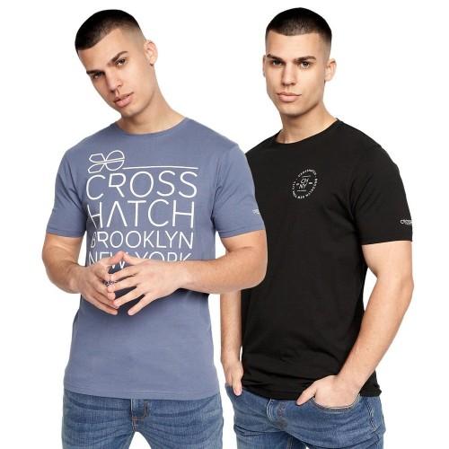 Crosshatch Bestforth-T-shirt voor heren (Pak van 2)