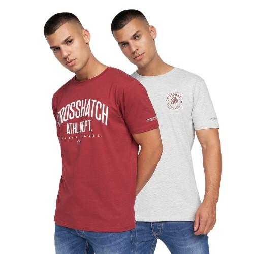 Crosshatch Oldskool T-shirt voor heren (Pak van 2)