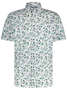 State Of Art Short Sleeve Hemd Blumenmuster Grün 