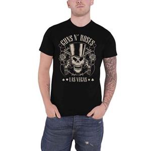 Guns N' Roses Guns N Roses Unisex Volwassen Hoge Hoed, Schedel & Pistolen Las Vegas T-Shirt