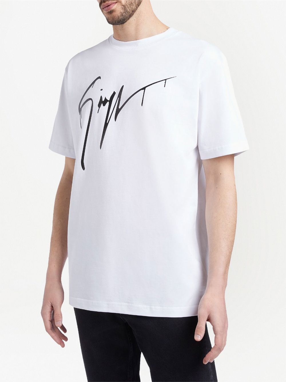 Giuseppe Zanotti T-shirt met logo van verfspray - Wit