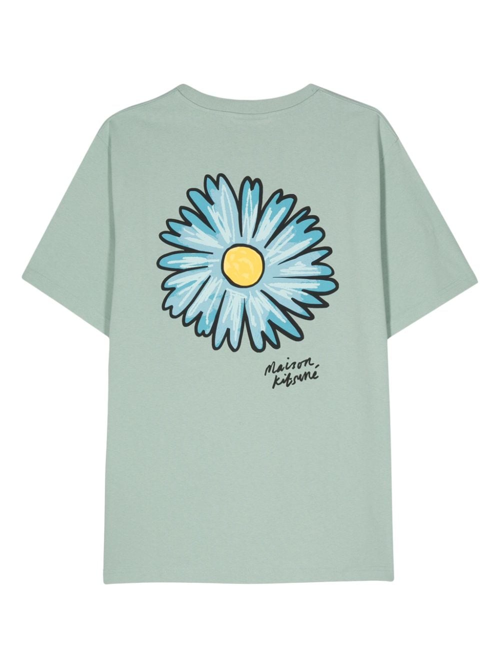 Maison Kitsuné T-shirt met bloemenprint - Groen