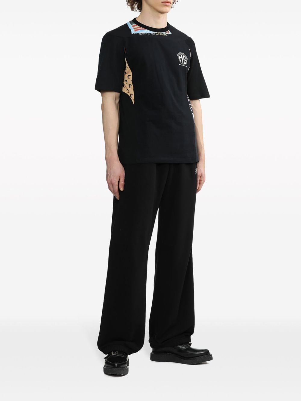 Marine Serre Regenerated katoenen T-shirt - Zwart