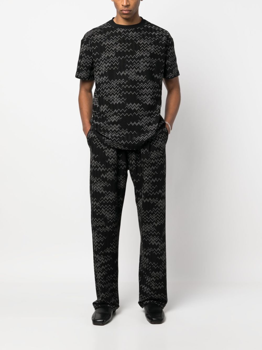 Missoni T-shirt met zigzag-patroon - Zwart