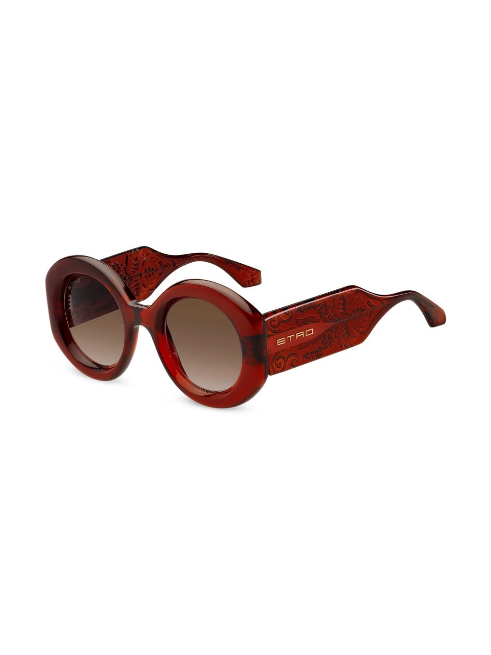 ETRO paisley-print round-frame sunglasses - Rood