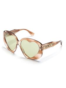 Moschino Eyewear heart-shaped oversize-frame sunglasses - Bruin