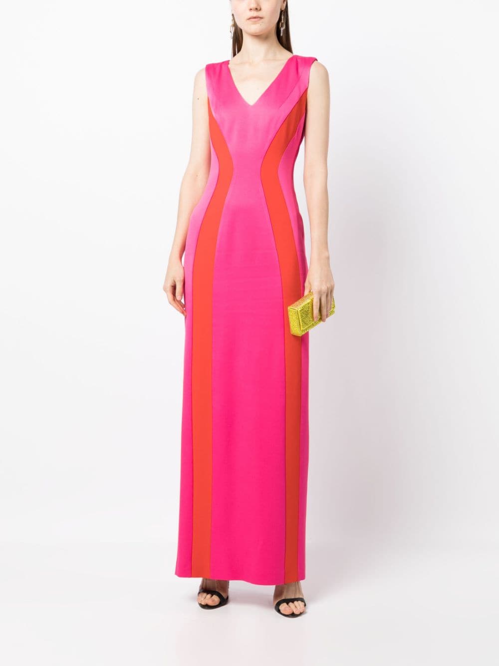 Paule Ka Maxi-jurk met colourblocking - Roze