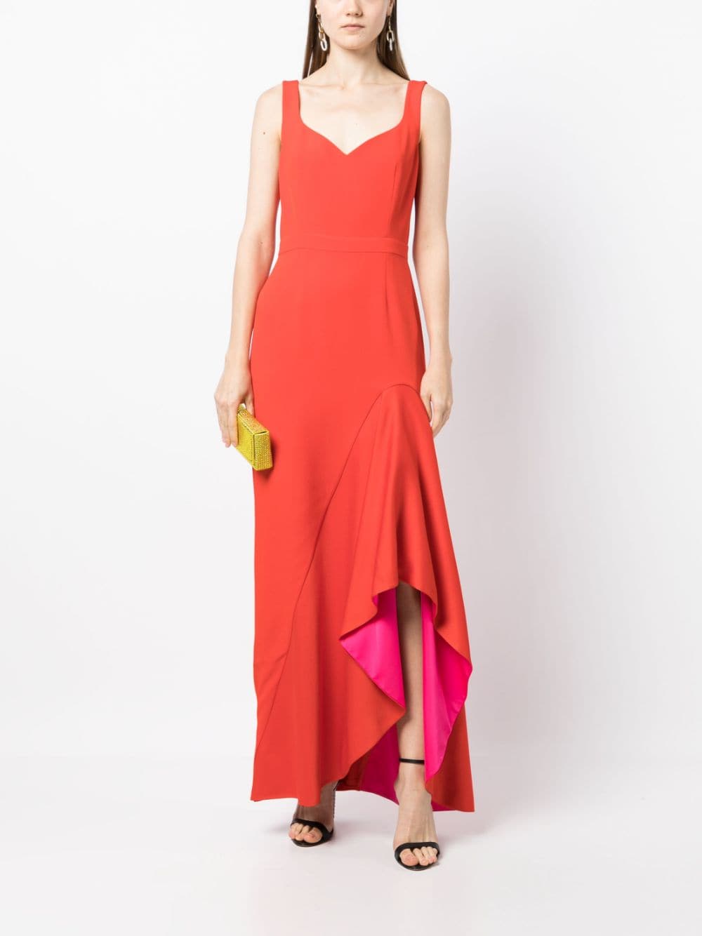 Paule Ka Maxi-jurk met contrasterende voering - Oranje