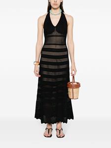TWINSET open-knit maxi dress - Zwart