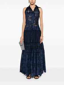 Ermanno Scervino broderie-angalise maxi dress - Blauw