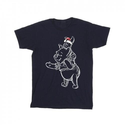 Disney Mens Winnie The Pooh Piglet Christmas T-Shirt
