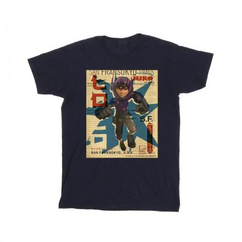 Disney Mens Big Hero 6 Baymax Hiro Newspaper T-Shirt