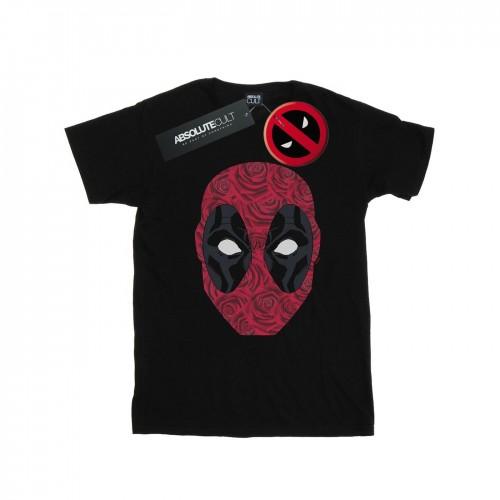 Marvel Mens Deadpool Head Of Roses T-Shirt