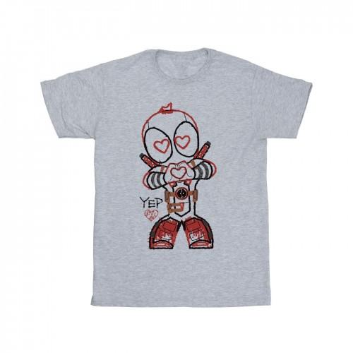 Marvel Mens Deadpool Love Beam Line T-Shirt