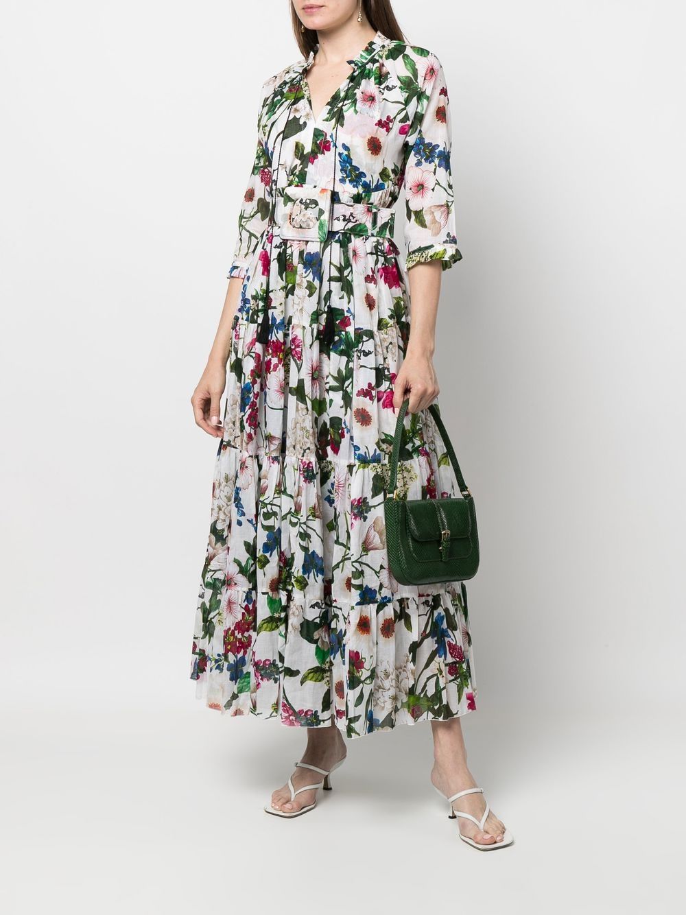 Samantha Sung Maxi-jurk met bloemenprint - Wit