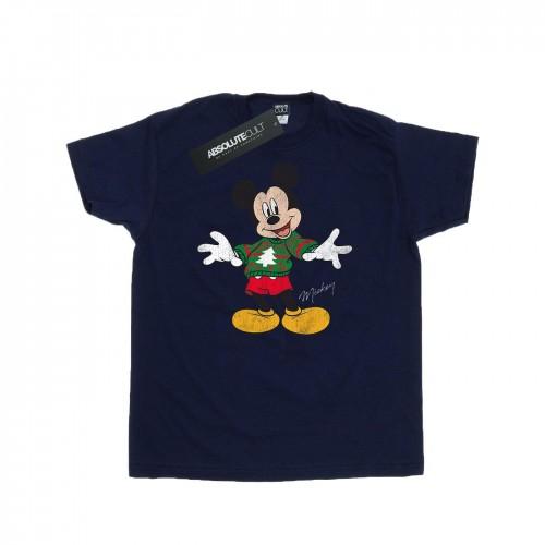 Disney Mens Mickey Mouse Christmas Jumper T-Shirt