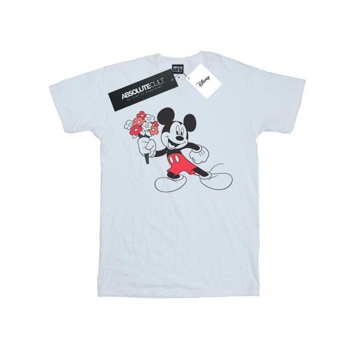 Disney Mens Mickey Mouse Flowers T-Shirt