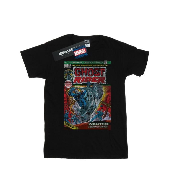 Marvel Mens Ghost Rider Distressed Comic Cover T-Shirt