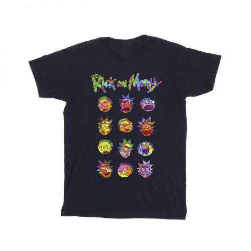 Rick And Morty Mens Tie Dye Faces T-Shirt