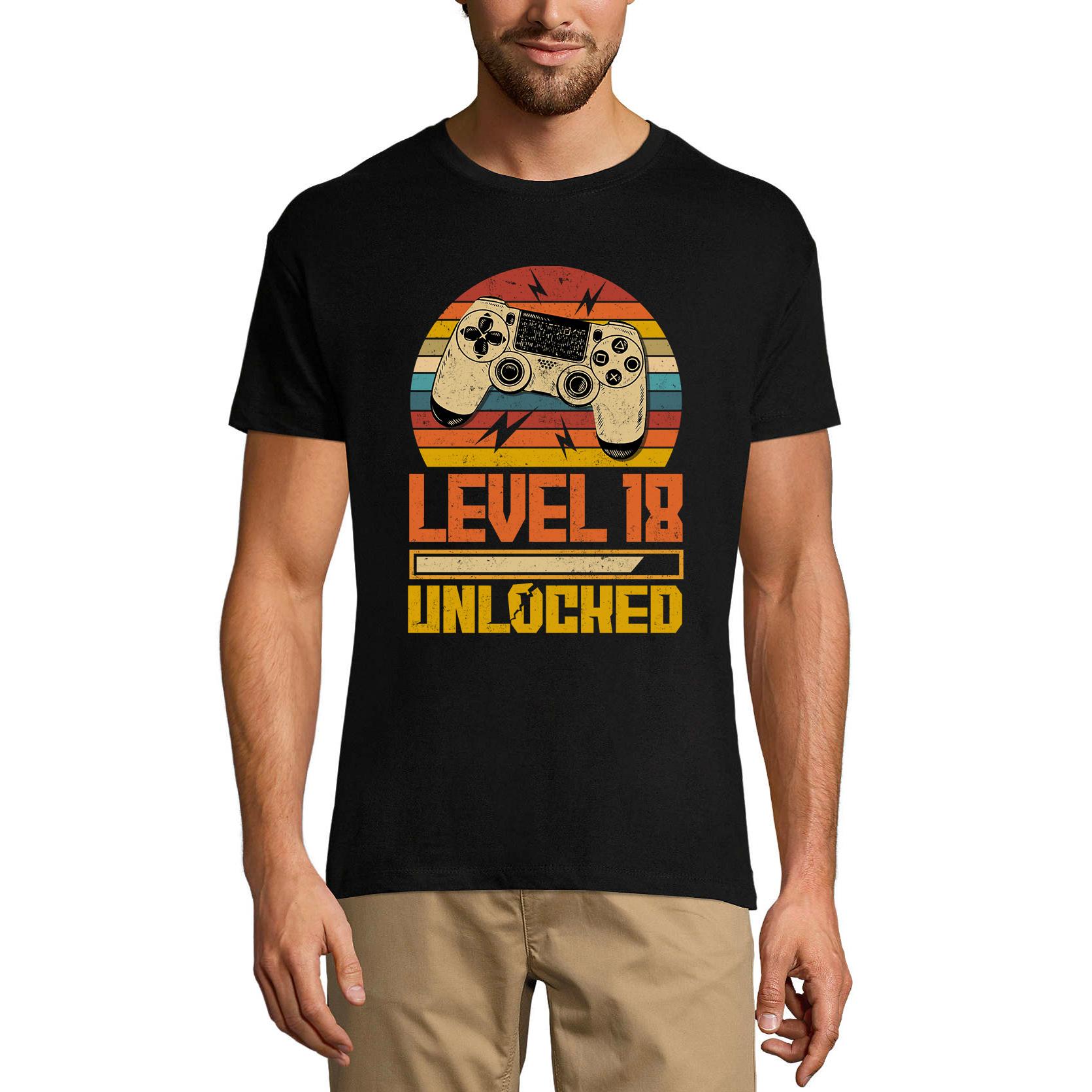 Ultrabasic Heren gaming T-shirt niveau 18 ontgrendeld - Gamer 18e verjaardag T-shirt