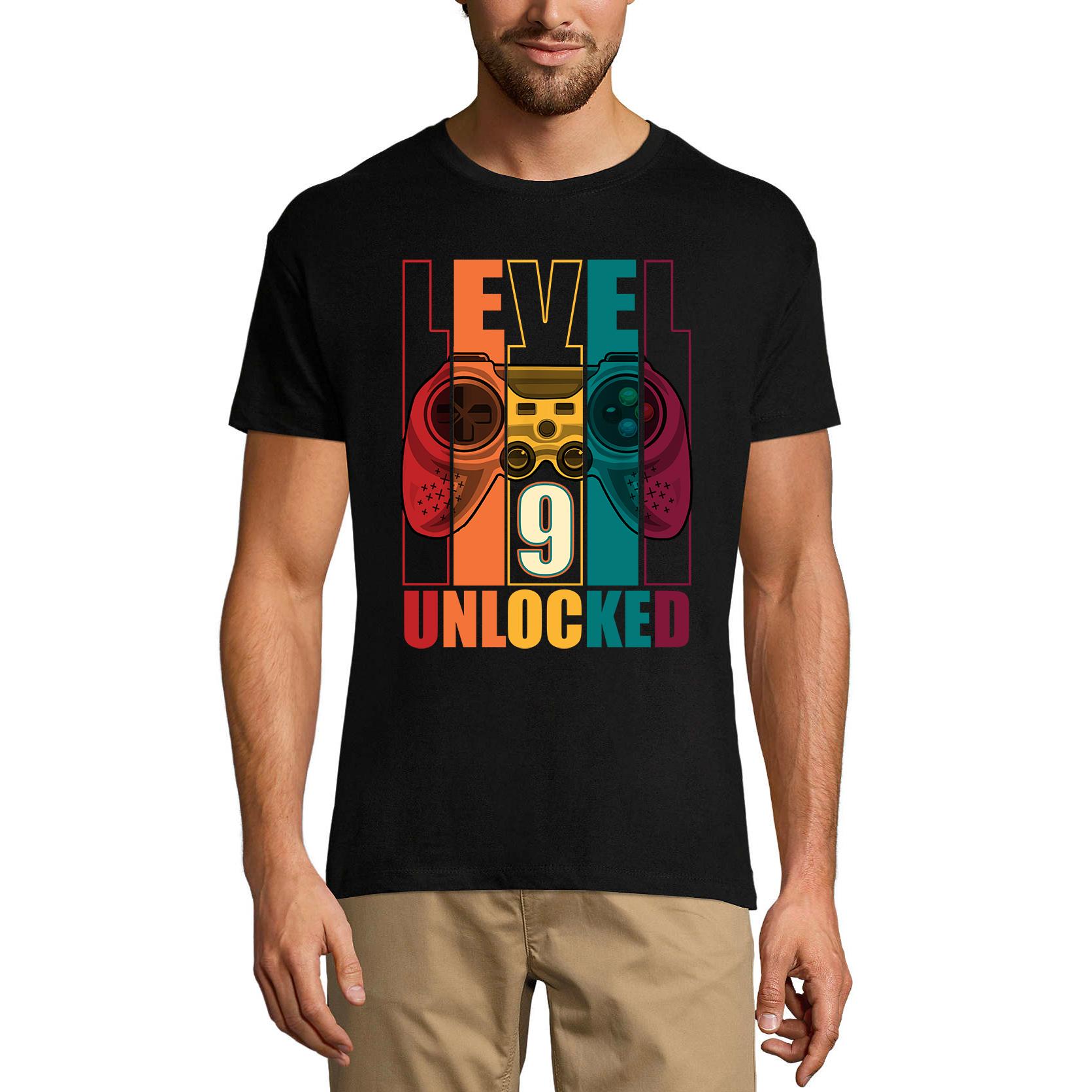Ultrabasic Heren gaming T-shirt niveau 9 ontgrendeld - grappig Gamer 9e verjaardag T-shirt