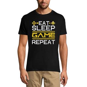 Ultrabasic Heren T-shirt Eat Sleep Game Repeat - Gaming Funny Joke - Cadeau voor gamers