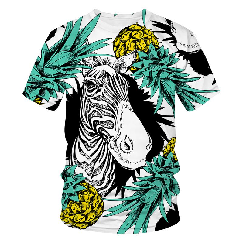 Exclusive 3D T-shirt Nieuwe Heren T-shirt Hoge Kwaliteit Merk T-shirt Hombre Heren T-shirt Casual Korte Mouw O-hals Mode Zebra Print 3D T-shirt