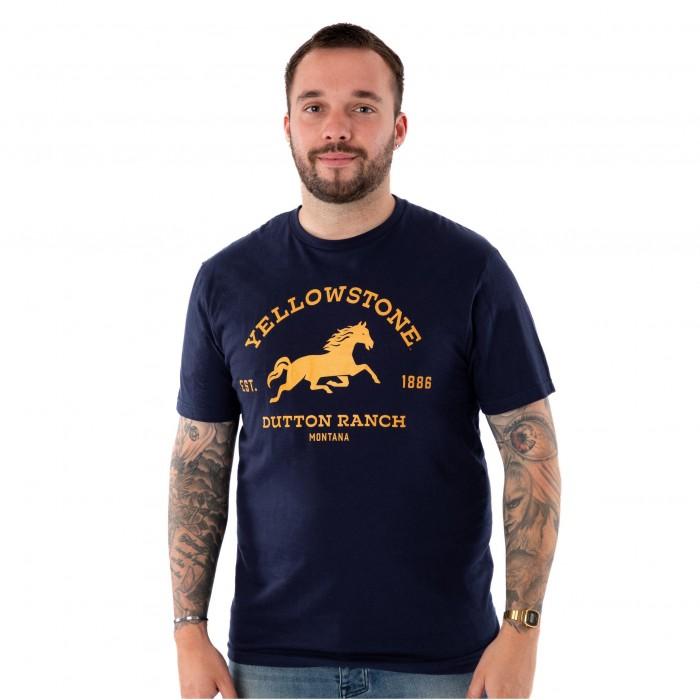 Pertemba FR - Apparel Yellowstone Mens Dutton Ranch Logo Short-Sleeved T-Shirt