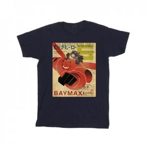 Disney Mens Big Hero 6 Baymax Flying Baymax Newspaper T-Shirt