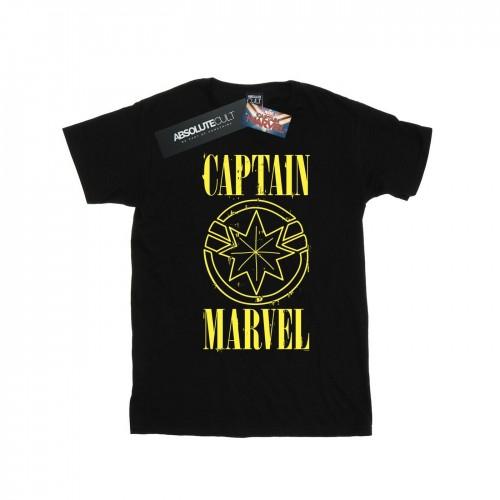 Marvel Mens Captain  Grunge Logo T-Shirt