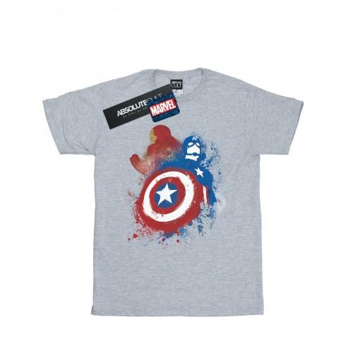 Marvel Mens Captain America Civil War Painted Vs Iron Man T-Shirt