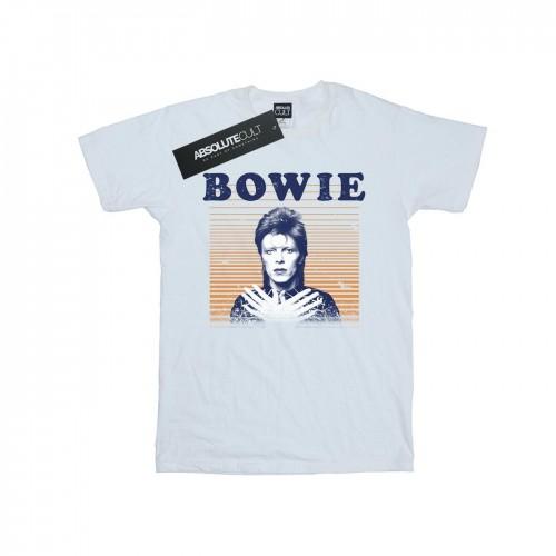 David Bowie Mens Orange Stripes T-Shirt